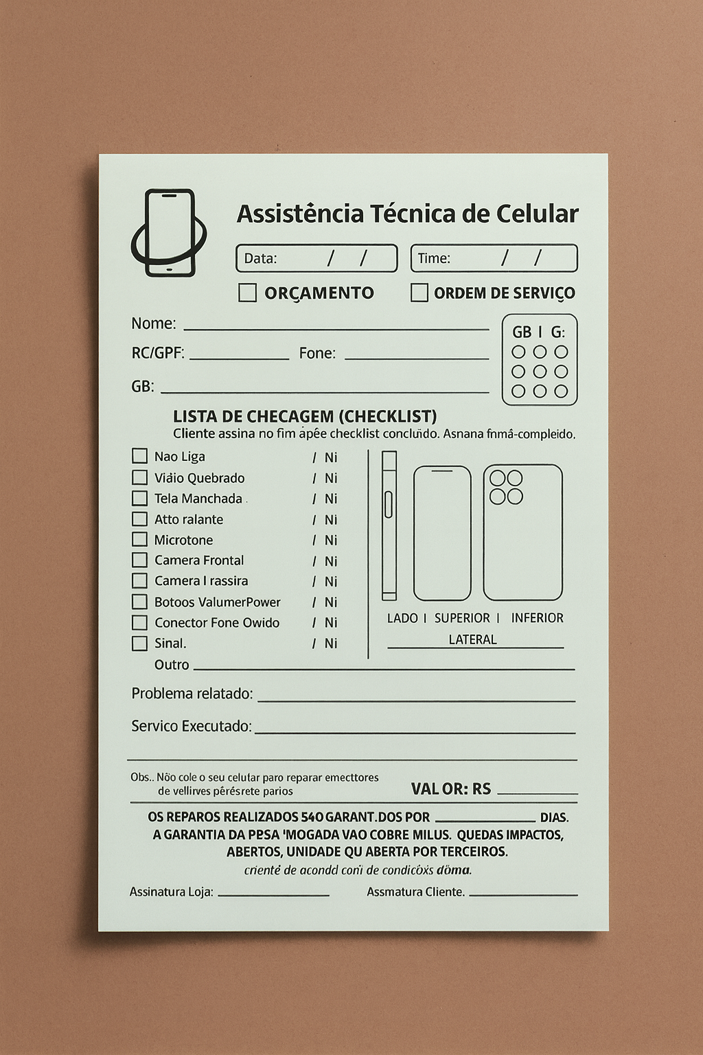 Talão de Ordem de Serviço: 6 Prejuízos Reais